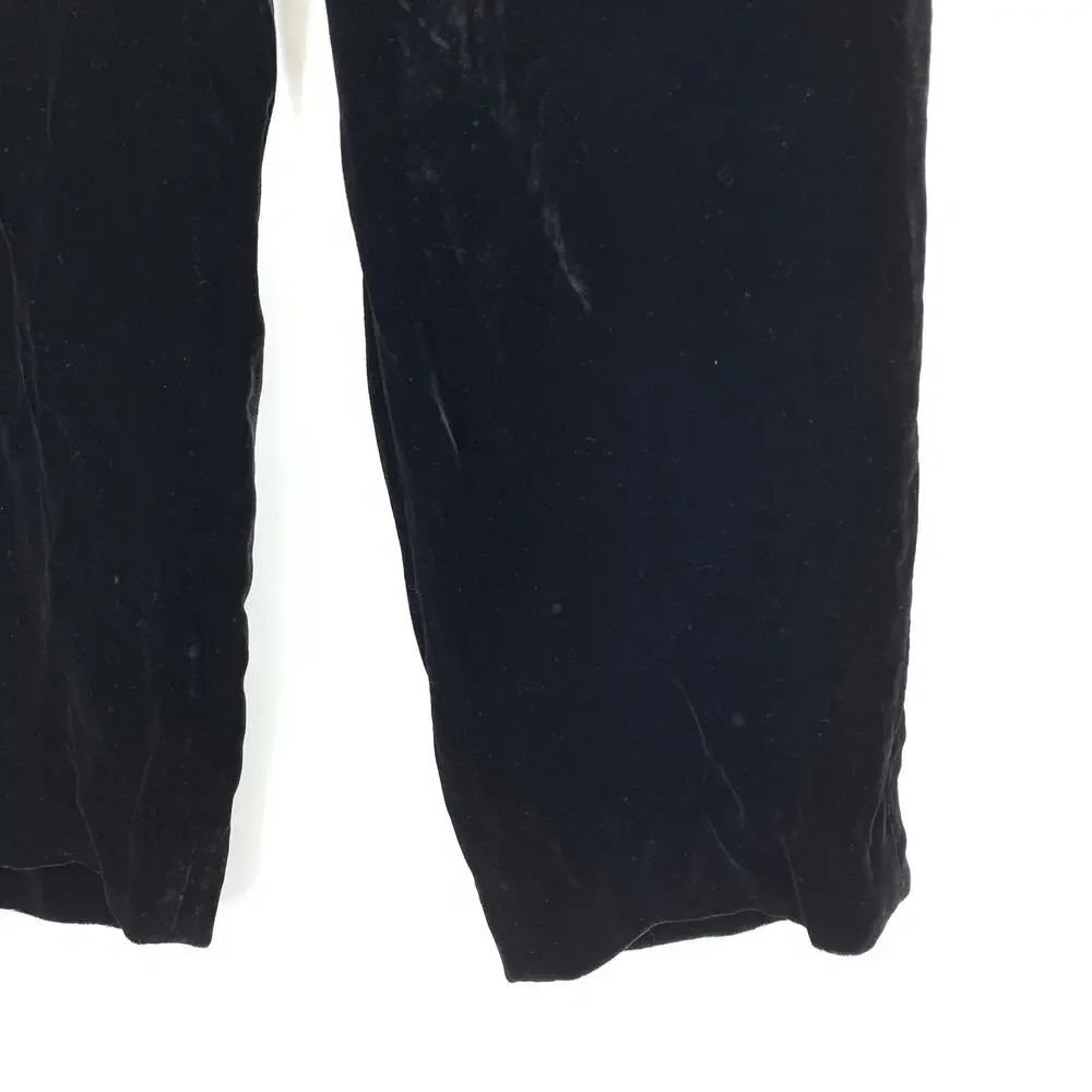 Vince Pants Women's Size Medium High Waist Pull On Velvet Silk Black - Picture 4 of 6
